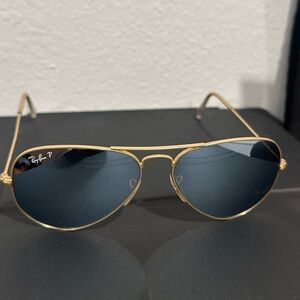 Ray-Ban RB3025 112/w3 aviator matte gold with silver mirror polarized sunglasses